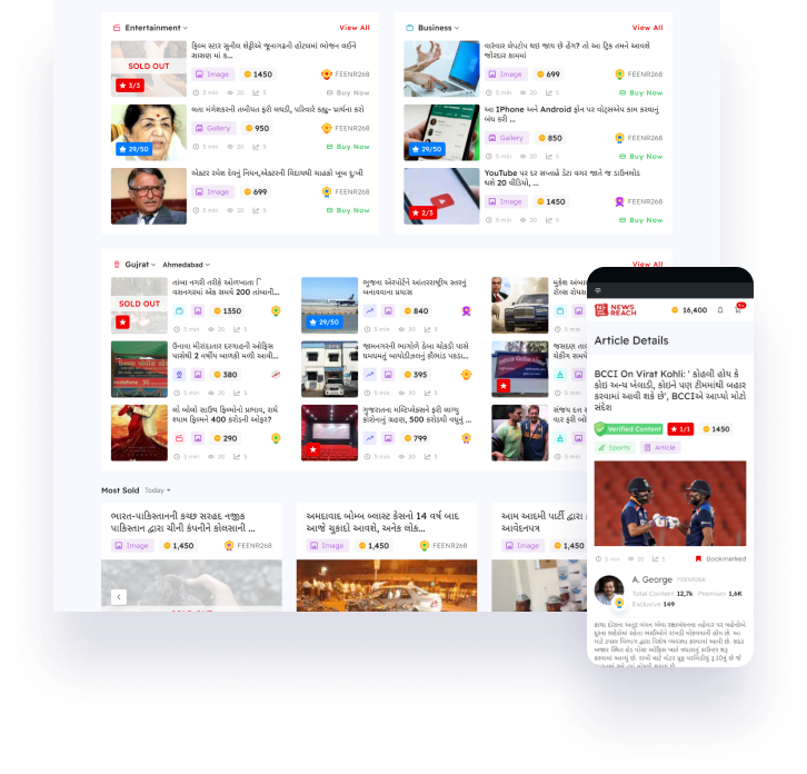 NewsReach Marketplace Desktop and Mobile View Presentation