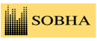 Sobha logo with a stylized black building design made of small dots on a yellow background and the word ‘SOBHA’ in bold black letters on the right.